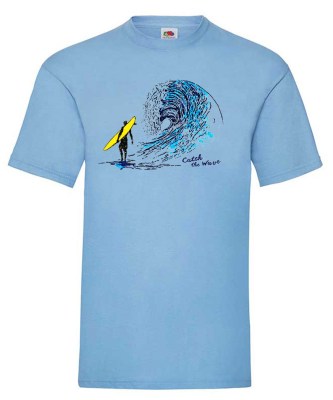 FRUIT OF THE LOOM T-shirt με στάμπα A155 ΓΑΛΑΖΙΟ